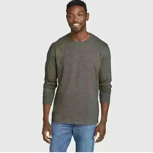 Eddie Bauer Sz L Men's Gray Long Sleeve Shirt